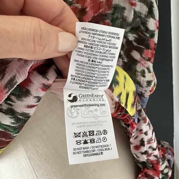 Boden Blouson Sleeve Floral Print Moire Bloom Cropped Top Open Back - Picture 9 of 13